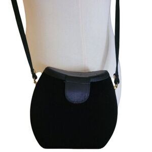 Cache' Vintage Black Velvet and Satin Evening‎ Bag
